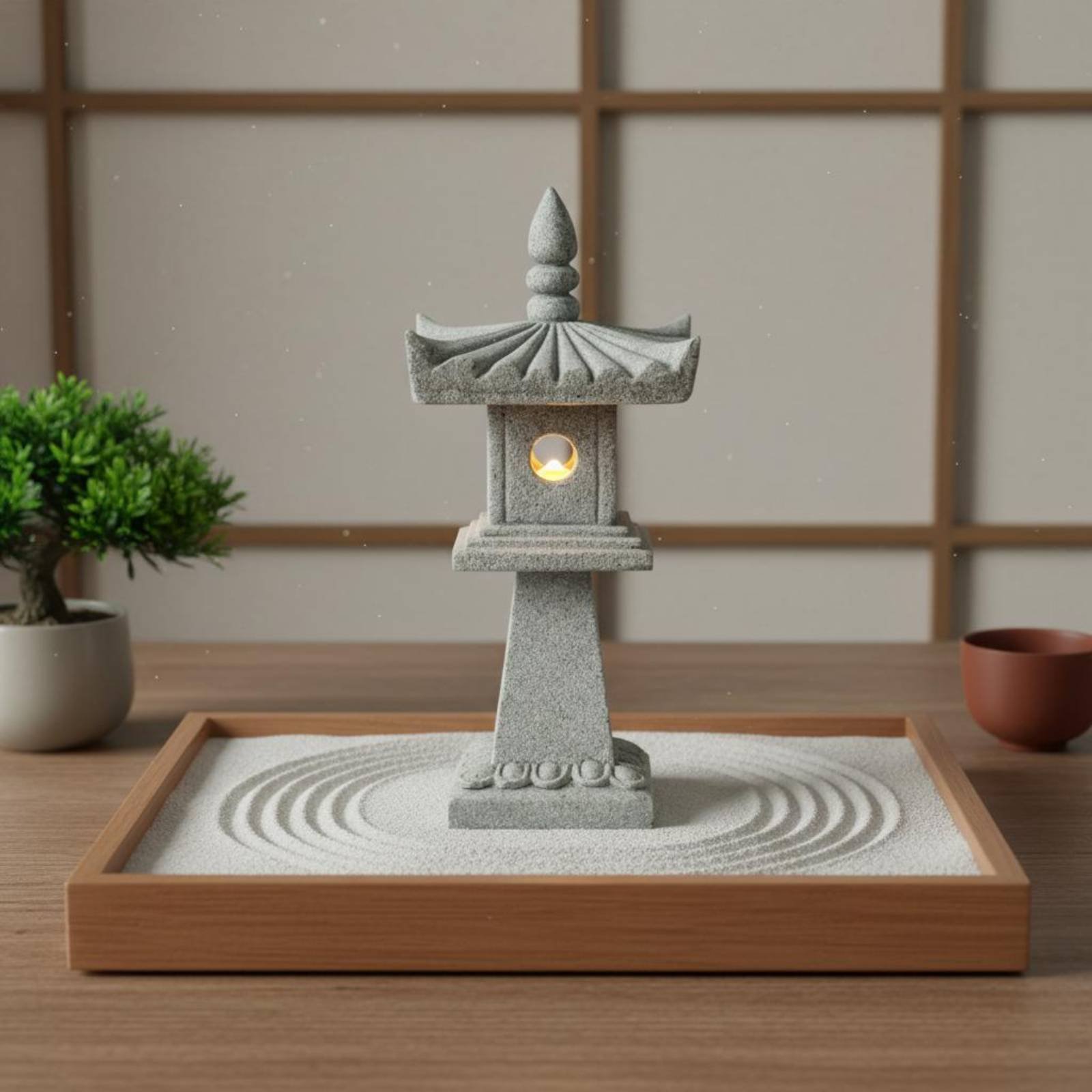Bonsai Garden Decor - Lentera Batu Miniatur Antik untuk Dekorasi