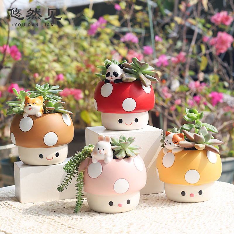 Bonsai Garden Youtube - Pot Bunga Sukulen Jamur Lucu Bergaya