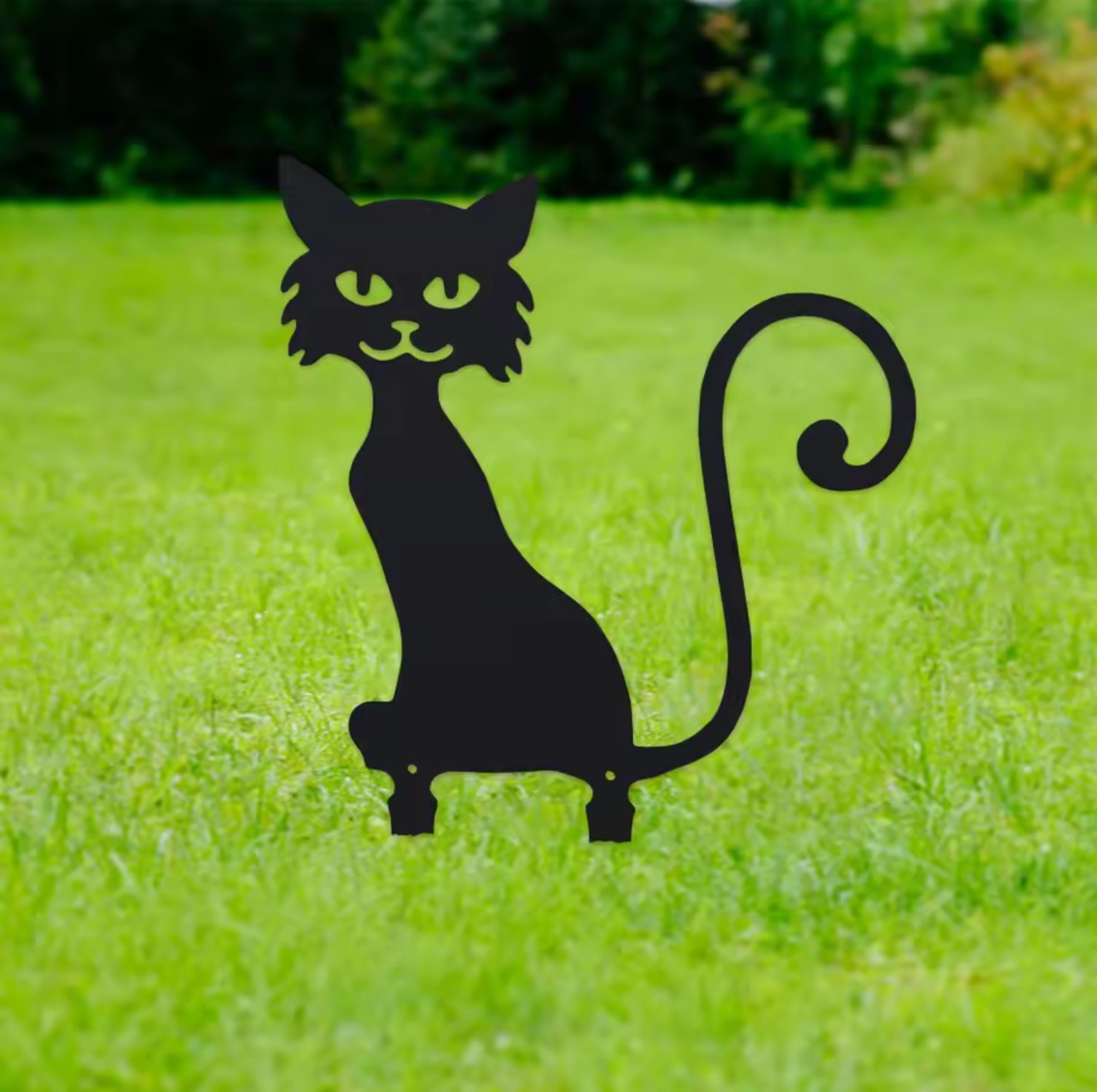 Bonsai Garden Decor - Patung Kucing Hitam Berbulu yang Menawan