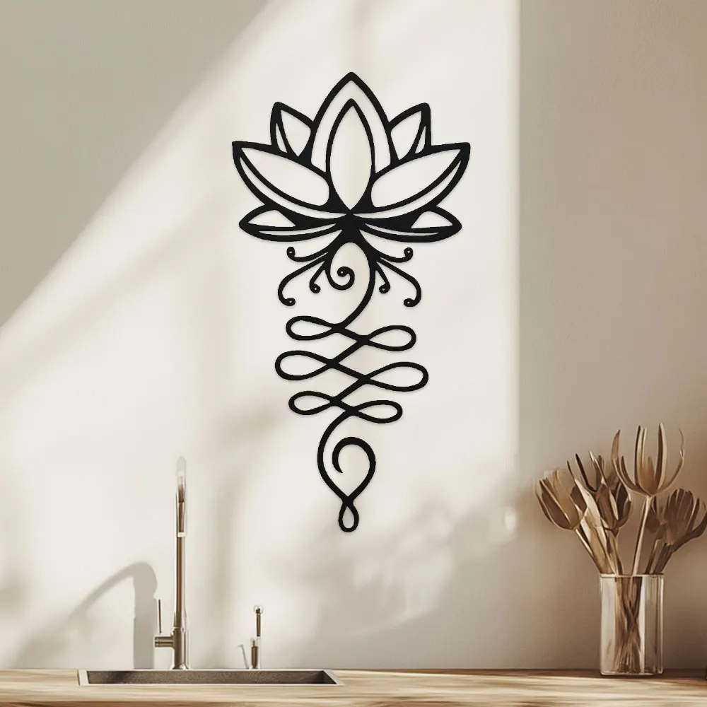 Bonsai Garden Decor - Dekorasi Dinding Lotus, Seni Dinding Logam