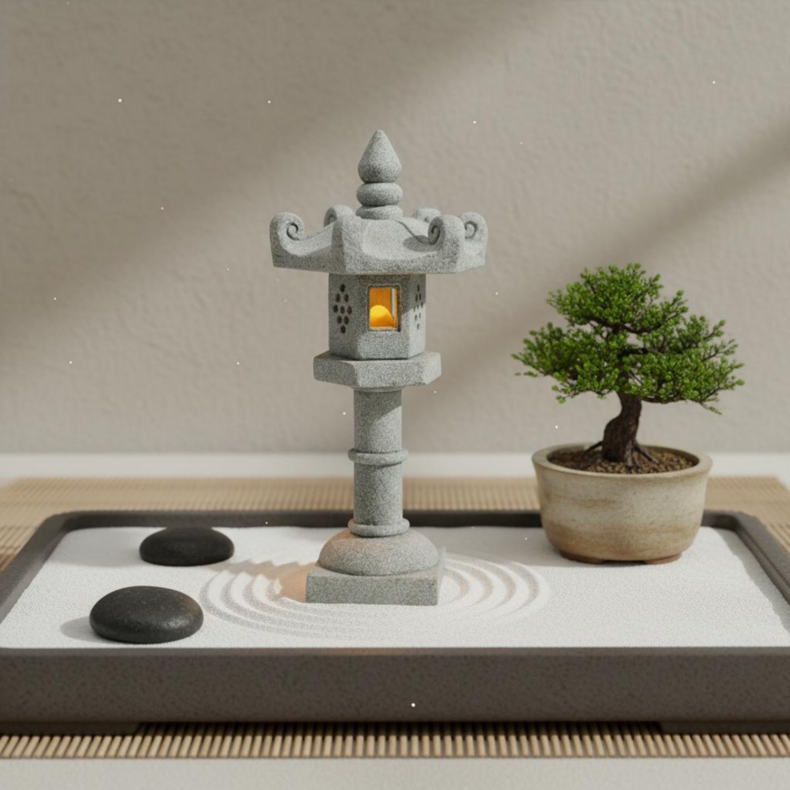 Lentera Batu Miniatur Antik un - Bonsai Garden Decor ulasan dan harga
