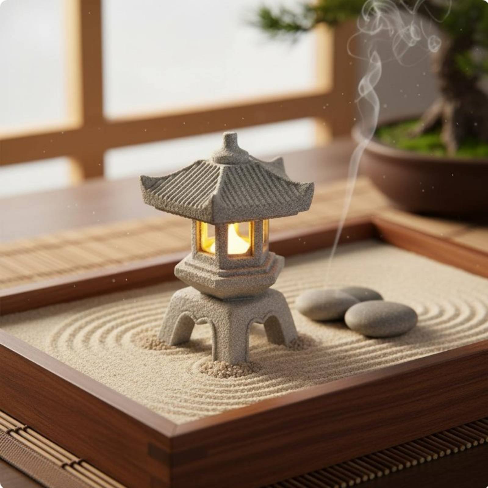 Lentera Batu Miniatur Antik un - Bonsai Garden Decor ulasan dan harga